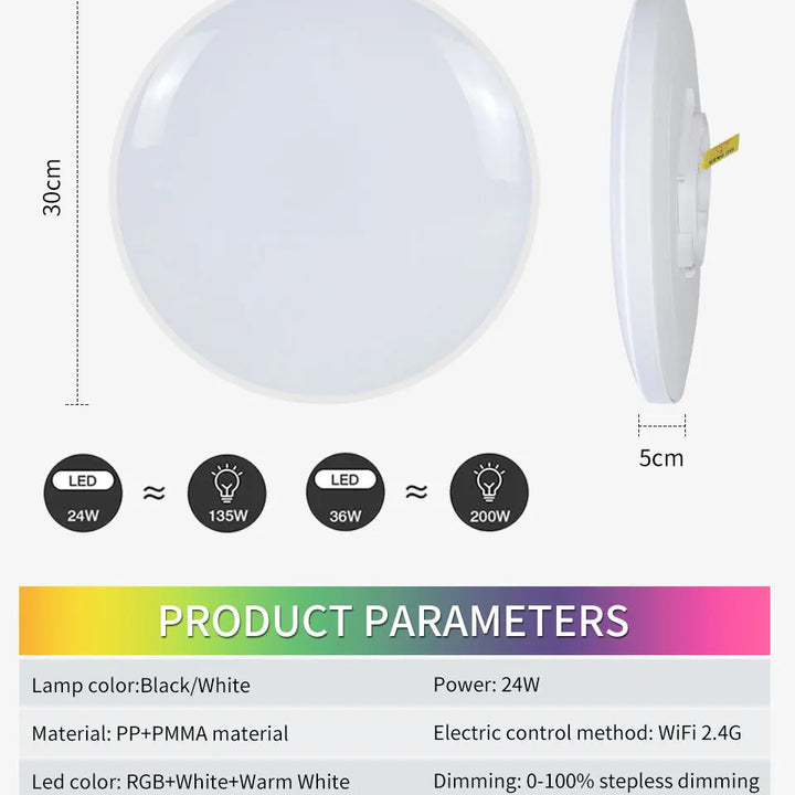 Tuya Smart WiFi Ceiling Light 24W 220V RGB Circular Ambient Lamp APP Control Work With Alexa Google Home For Bedroom Home Decor