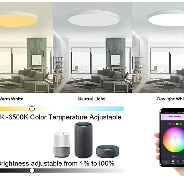 Tuya Smart WiFi Ceiling Light 24W 220V RGB Circular Ambient Lamp APP Control Work With Alexa Google Home For Bedroom Home Decor