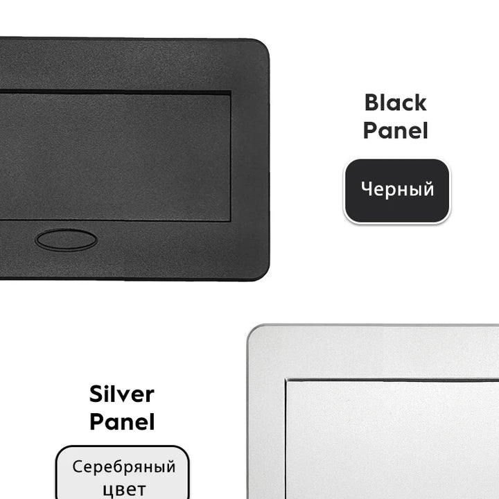 Metal Panel EUR Version RU Table Socket 2Outlet 2USB A Or C Option Office Kitchen Cabinet Desktop Hidden Type 16A Power Module