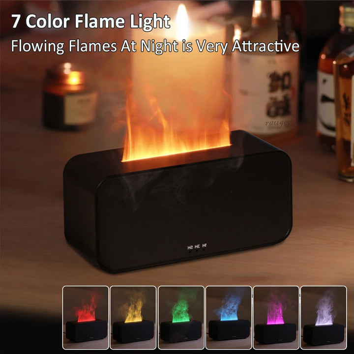 Aroma Humidifier Essential Oil Fragrance Diffuser Flame Aromatherapy Diffuser Home Mini Air Humidifier Mist Maker with LED Light