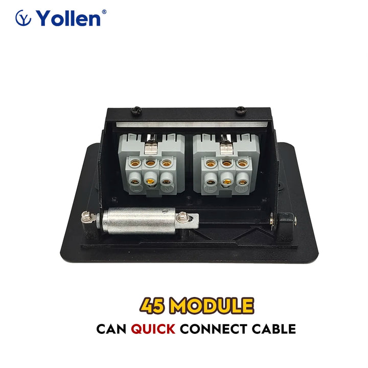 Metal Panel EUR Version RU Table Socket 2Outlet 2USB A Or C Option Office Kitchen Cabinet Desktop Hidden Type 16A Power Module