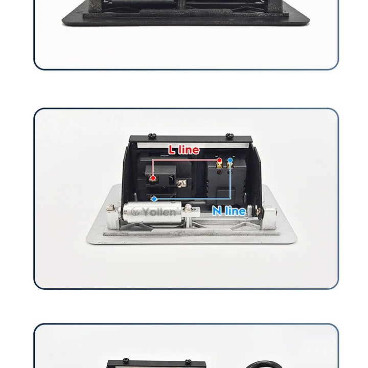 Metal Panel EUR Version RU Table Socket 2Outlet 2USB A Or C Option Office Kitchen Cabinet Desktop Hidden Type 16A Power Module