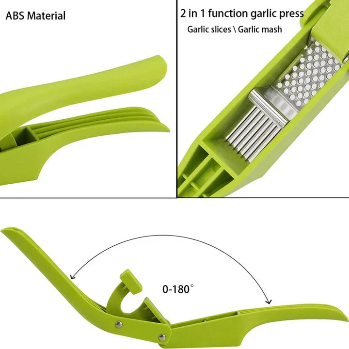 2-in-1 Multifunctional Garlic Press for Pressing Mash Garlic and Sliced Garlic,Vegetable Squeezer Kitchen Accessories마늘다지기
